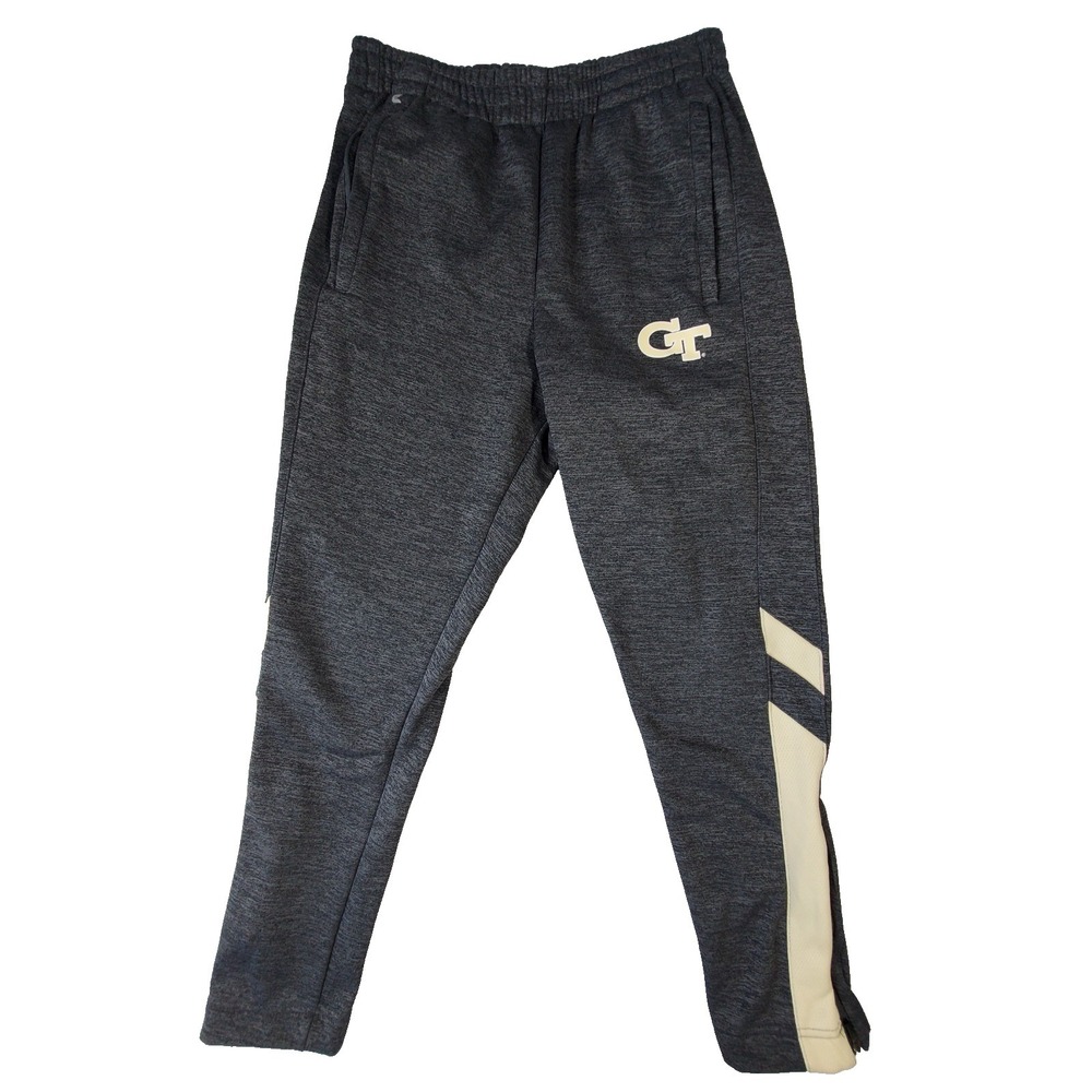 Colosseum Georgia Tech GT Sweatpants Men Small Heathered Gray Zip Ankle Joggers‎